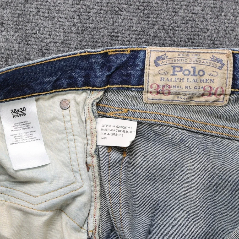 Polo Ralph Lauren Varick Slim Straight Mens Cotton Blue Jeans 36x30